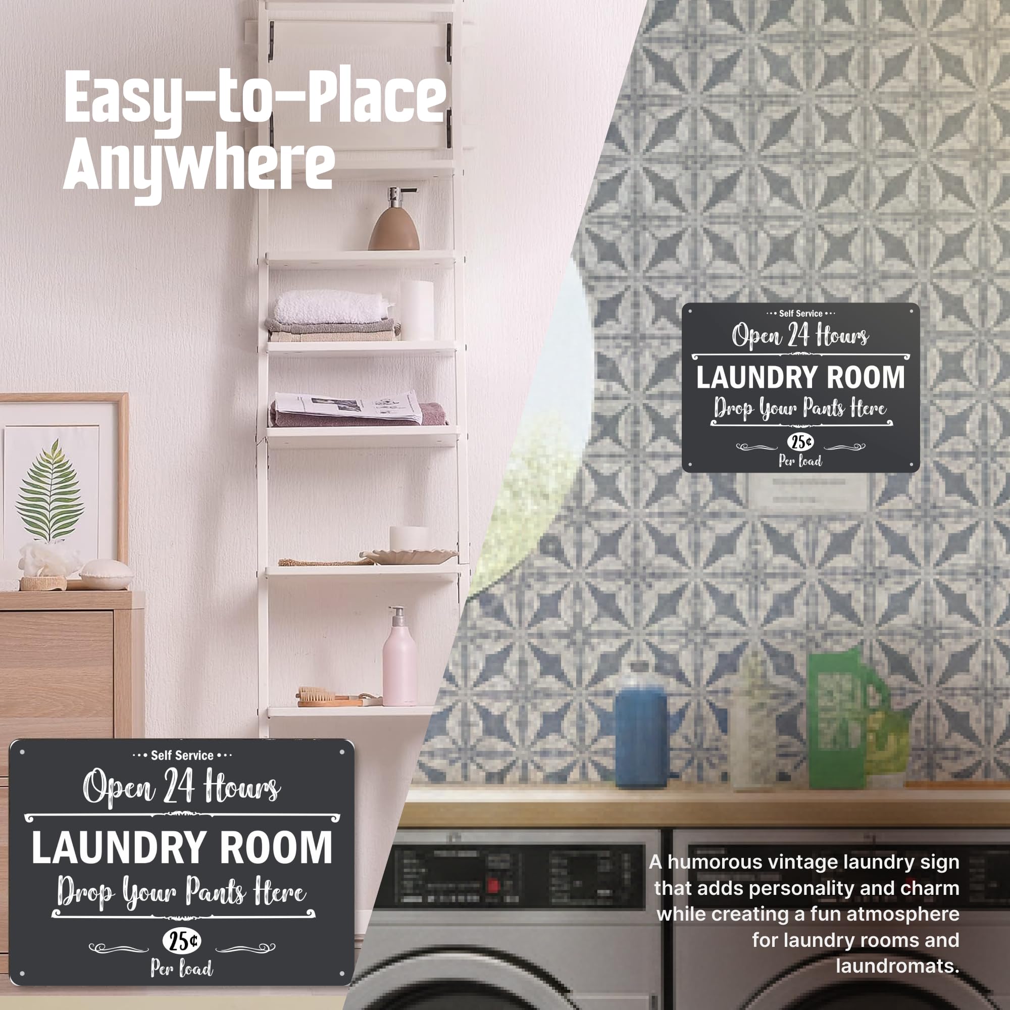 LAUNDRY ROOM サイン 24時間営業 USA Amazon.com: SmartSign Laundry Room Drop Your Pants Here Sign
